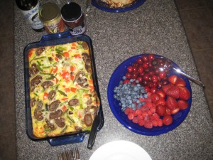 Egg Pie and Fruit